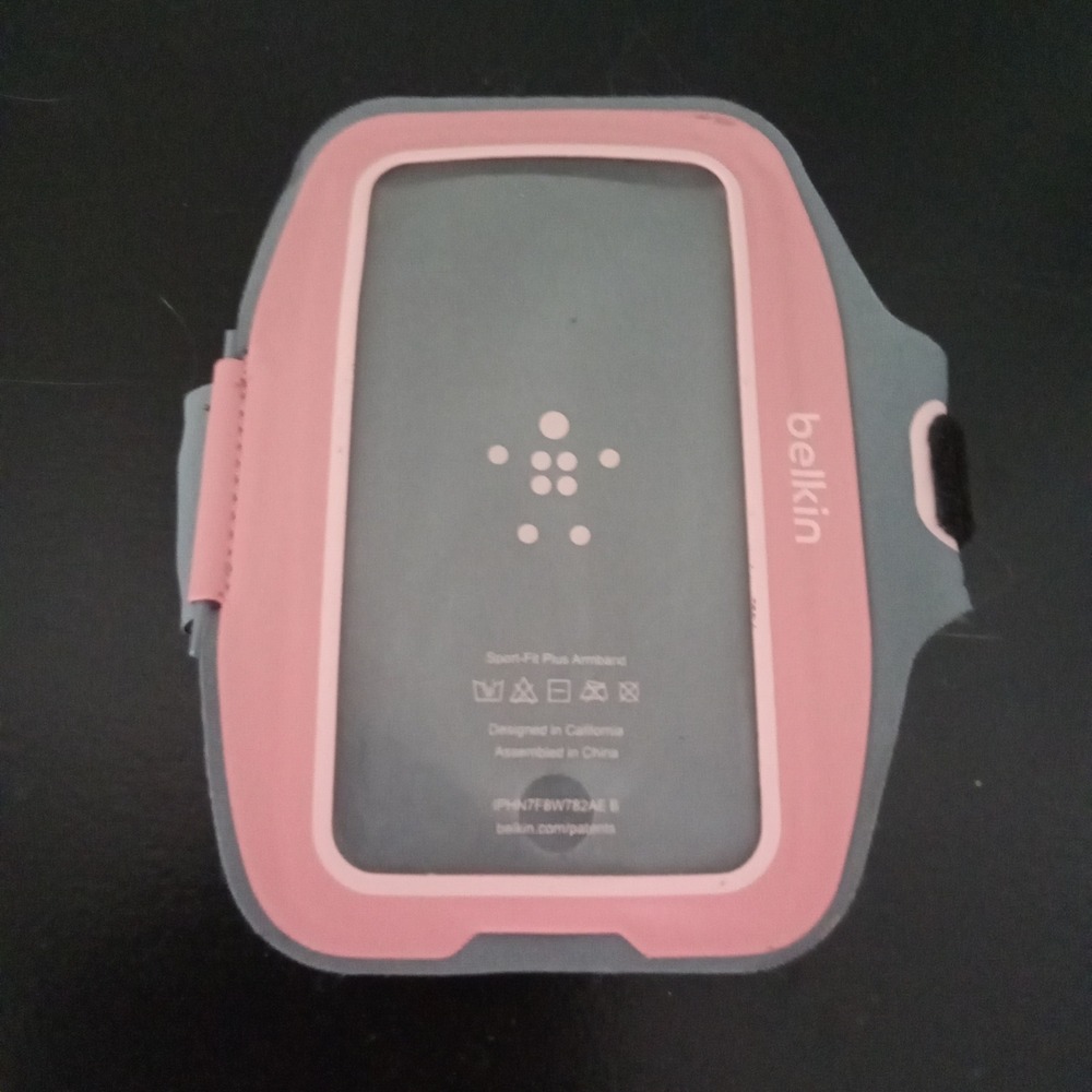 Belkin Sport-Fit Plus Armband iPhone 7 8 Case Gray Pink Running Workout Fitness